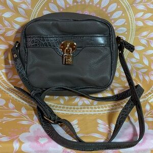 Emma Fox Grey Leather Crossbody